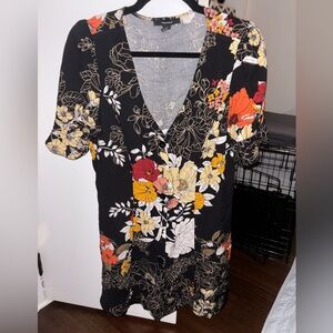 Forever 21 Black Floral Mini Dress